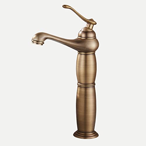 Wasserhahn for Waschbecken mit heißem und kaltem Wasser Antik Bronze Badezimmer Wasserhahn Messing Badezimmer Wasserhahn Einloch Retro Waschbecken Wasserhahn for Toilette, Antik B(Antique B) von PXQCHAVLN
