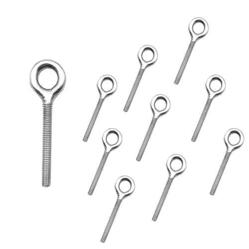 10 Stück 304 Edelstahl Ringschraube,304 Edelstahl Augenschraube mit metrischem,Gewindestange für Hängematten, Schaukelstuhl, Garten, Boot, Yacht, Marine,M6 von PXRLMYF