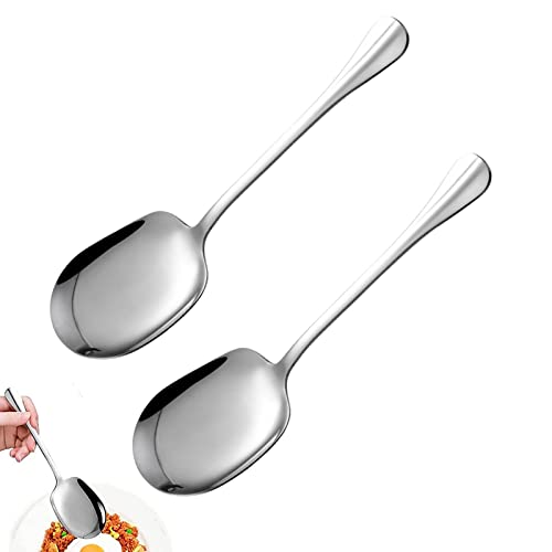 2 Stück Servierlöffel aus Edelstahl,Großer Löffel Servierlöffel,Buffet Esslöffel,Servierlöffel mit Langen Griffen für Bankett Restaurant Buffet von PXRLMYF