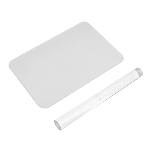 2 Stücke Acryl Ton Roller,Acryl Rolle mit Acryl Platte Backing Board,Modellierung Ton Werkzeuge für Shaping Sculpting Modelliermasse von PXRLMYF