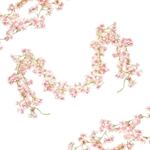 PXRLMYF 2 Stück Künstliche Blumen,135 Blütenköpfe Rosa Kirschblüten Künstlich,1,8m Hängende Kunstblumen Girlande Deko für Hochzeit Party Haus Garten Wände von PXRLMYF