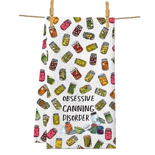 PXTIDY Canning Season Gift Obsessive Canning Disorder Küchentuch, Konservierungsgeschenk für Kanister, Heimköpfer (weiß) von PXTIDY