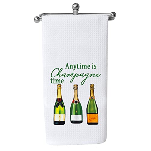 PXTIDY Champagner-Geschirrtuch, Verlobungsgeschenk, Hochzeitsgeschenk, Einweihungsparty, Champagner-Geschirrtuch, jederzeit ist Champagner-Zeit (Anytime is Champagne Time) von PXTIDY