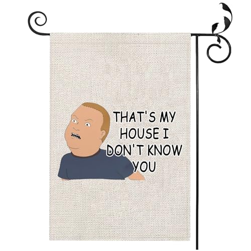 PXTIDY King Hill Merch Gartenflagge That's My House I Don't Know You Outdoor-Flagge Cartoon Merch TV-Serie Fans (beige) von PXTIDY