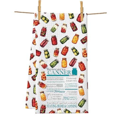 PXTIDY Küchenhandtuch für Einmachliebhaber, Geschirrtuch, Lebensmittelbehälter, Sammlerstücke, Souvenirs (weiß) von PXTIDY
