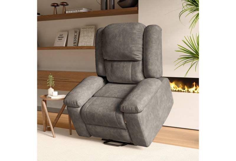 PXloue Massagesessel TV-Sessel Elektrisch Massage Relaxsessel Schlafsessel Fernsehsessel (inkl. Aufstehhilfe und Fernbedienung), mit Liegefunktion Massagefunktion und Wärmefunktion, bis 150 kg von PXloue