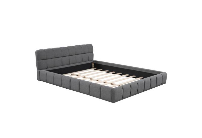 PXloue Polsterbett Doppelbett Jugendbett (ohne Matratze), (Futonbett), Mit Bettrahmen und Lattenrost, Leinen-Stoff, 140x190 cm von PXloue