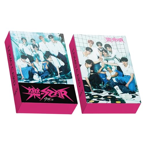 PYAJUU Stray Kids Photocard 55pcs Stray Kids Rock Star Photocard 8th Mini Album Card KPOP Straykids Rock Star Photocard SKZ -STAR Merch Gift for Fans Daughter Felix Photocard Hyunjin Photocard, Pink von PYAJUU