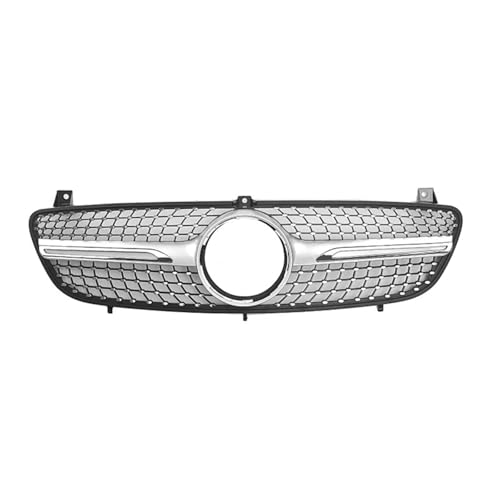 PYCJNFC Frontgrill Kühlergrill Haube Tuning Racing Grill ABS Grills Für Mercedes-Benz W639 Viano/Vito 2006 2007 2008 2009 2010(Silver) von PYCJNFC