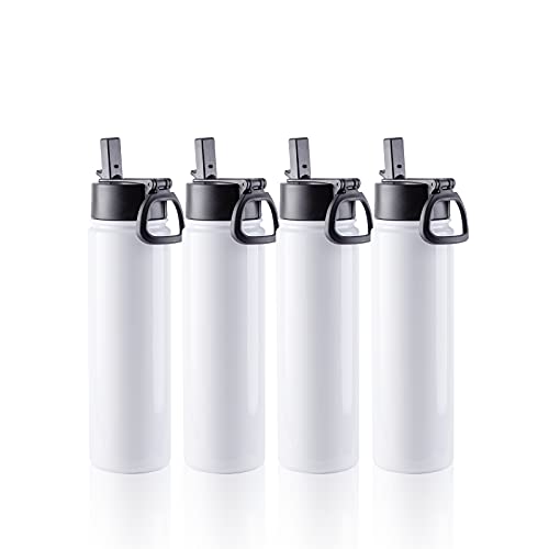 PYD Life 4 Stück Sublimations-Becher 625 ml Sport Wide Mouth Edelstahl Wasserflasche Isolierflasche mit Strohhalm und tragbarem Griff für Tumbler Press Machine Sublimationsdruck PYD Life 4 Stück Sublimations-Becher 625 ml Sport Wide Mouth Edelstahl Wasserflasche Isolierflasche mit Strohhalm und tragbarem Griff für Tumbler Press Machine Sublimationsdruck von PYD Life