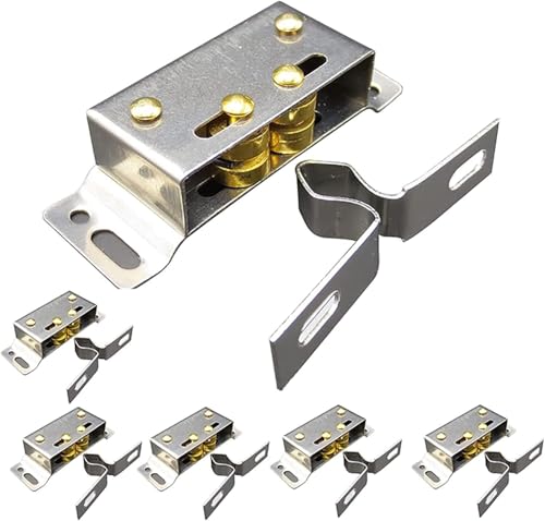 Magnetverschluss für Schränke, Push-Open-Funktion Magnetischer Türverschluss, Schubladenschließer, 2 Stück Doppelrollschrank-Türverschlüsse von PYENHDI