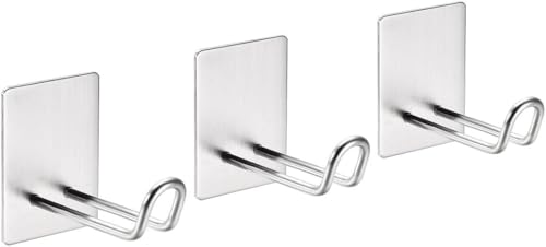 PYENHDI Kleiderhaken, 3 stücke Klebe Haken Wand Edelstahl Aufhänger for Küche Taschen Handtuch Mantel PYENHDI Kleiderhaken, 3 stücke Klebe Haken Wand Edelstahl Aufhänger for Küche Taschen Handtuch Mantel von PYENHDI