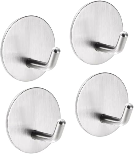 PYENHDI Kleiderhaken, 4 Stück Klebehaken Wandhaken Edelstahl Kleiderbügel for Küchentaschen Handtuch Mantel PYENHDI Kleiderhaken, 4 Stück Klebehaken Wandhaken Edelstahl Kleiderbügel for Küchentaschen Handtuch Mantel von PYENHDI