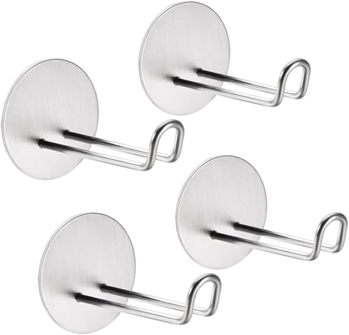 PYENHDI Kleiderhaken, 4 stücke Klebe Haken Wand Edelstahl Aufhänger for Küche Taschen Handtuch Mantel PYENHDI Kleiderhaken, 4 stücke Klebe Haken Wand Edelstahl Aufhänger for Küche Taschen Handtuch Mantel von PYENHDI