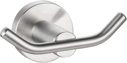 PYENHDI Kleiderhaken, Doppelter Bademantelhaken, Kleider- und Handtuchhaken for Badezimmer, Wandmontage, gebürstetes Nickel PYENHDI Kleiderhaken, Doppelter Bademantelhaken, Kleider- und Handtuchhaken for Badezimmer, Wandmontage, gebürstetes Nickel von PYENHDI