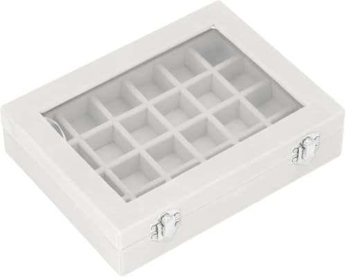 PYENHDI Schmuckkästchen, Kleine Samt-Aufbewahrungsbox, 24 Fächer, verschließbare Schmuckschatulle, PYENHDI Schmuckkästchen, Kleine Samt-Aufbewahrungsbox, 24 Fächer, verschließbare Schmuckschatulle, von PYENHDI