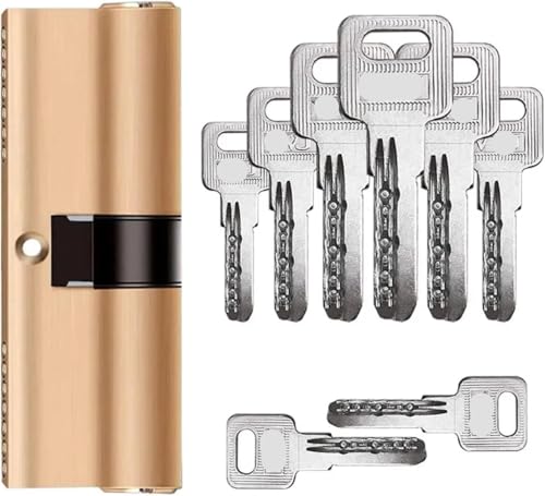 Zylinderschloss, Türvorgespanntes Schloss 65 70 80 90 115 mm, Zylinder 8 Schlüssel, Diebstahlschutz, Eingang, Messing von PYENHDI