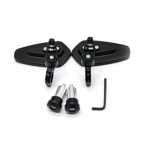 PYGVGALPPK 1 Paar 7/8 Zoll 22 mm Universal Motorrad Aluminium Rückansicht Schwarz Lenker Ende Seitenrückspiegel(with Black Plug) von PYGVGALPPK