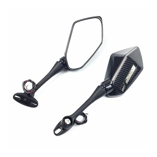 PYGVGALPPK Motorrad-Rückspiegel mit Blinkerlicht passend for Honda 2004-2007 CBR1000RR 2003-2022 CBR600RR(Carbon) von PYGVGALPPK