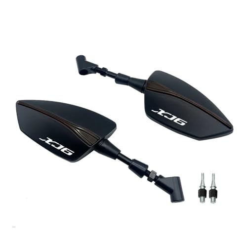 PYGVGALPPK Passend for Yamaha XJ6 XJ6F XJ6N XJ 6 passend for Diversion Motorrad verstellbare Seitenrückspiegel Universal-Rückspiegel mit Logo XJ6(Black) von PYGVGALPPK