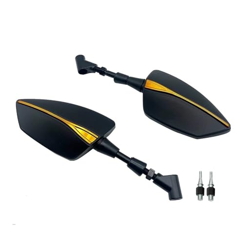 PYGVGALPPK Passend for Yamaha XJ6 XJ6F XJ6N XJ 6 passend for Diversion Motorrad verstellbare Seitenrückspiegel Universal-Rückspiegel mit Logo XJ6(NOLOGO-Gold) von PYGVGALPPK
