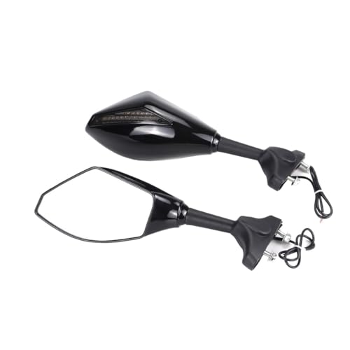 PYGVGALPPK Racing Rückspiegel Mit Blinker LED Fit for Suzuki GSF600S GSF1200 Bandit SV650 SV650S SV1000 SV1000S(Black-Smoke) von PYGVGALPPK