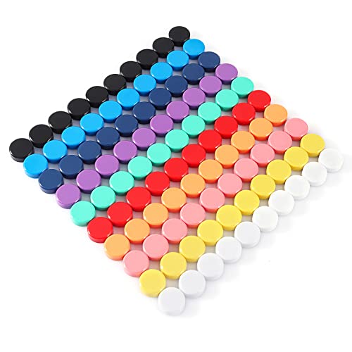 PYJLBX Magnete für Magnettafel, 80 Stück 10 Farben Magnet Kühlschrankmagnete, Magnete Stark Magnete Kühlschrank Tafel Magneten Kleine Mini Magnete Bunt Rund Magnete für Whiteboard Pinnwand Kühlschrank von PYJLBX