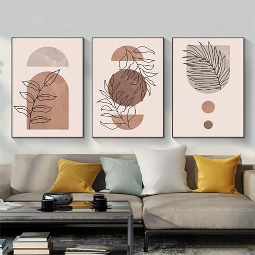 3er Set Poster Abstrakten Botanical Leaf Print Postern, Moderne Abstrakte Bohemian Poster,Ohne Rahmen (Bild-03,50x70cm*3Pcs) von PYNVDD