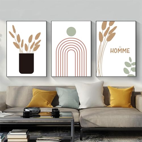 3er Set Poster Abstrakten Botanical Leaf Print Postern, Moderne Abstrakte Bohemian Poster,Ohne Rahmen (Bild-07,50x70cm*3Pcs) von PYNVDD