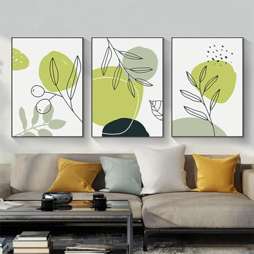 3er Set Poster Abstrakten Botanical Leaf Print Postern, Moderne Abstrakte Bohemian Poster,Ohne Rahmen (Bild-10,50x70cm*3Pcs) von PYNVDD