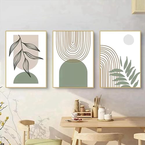 3er Set Poster Bohemian Poster Set Aesthetic Pflanze Bilder Moderne Abstrakt Kunst Wandbilder Boho Deko Bilder,Ohne Rahmen (Poster-06,70x100cm*3Pcs) von PYNVDD