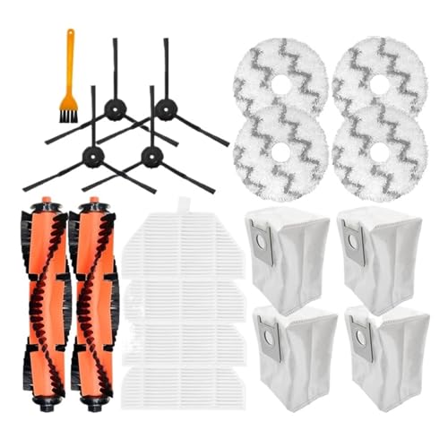 PYQMZTRV Selbstreinigende und entleerende Hauptseitenbürste for Staubsauger, Hepa-Filter, Staubbeutel, Wischtuch, kompatibel mit Roidmi Eva SDJ06RM(Q) von PYQMZTRV
