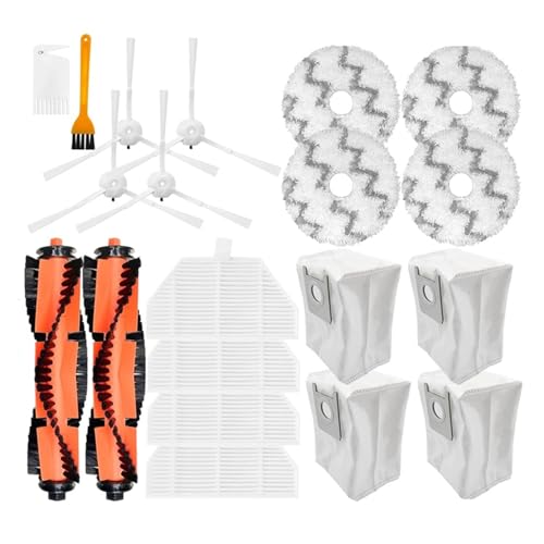 PYQMZTRV Selbstreinigende und entleerende Hauptseitenbürste for Staubsauger, Hepa-Filter, Staubbeutel, Wischtuch, kompatibel mit Roidmi Eva SDJ06RM(Set 5pcs) von PYQMZTRV