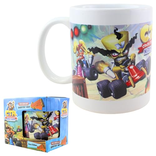 Crash Bandicoot MG25573 Kaffeebecher aus Keramik, 11oz/315 ml, Crash Team Racing (Fight for First Place) von PYRAMID