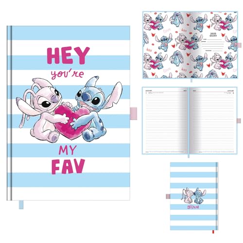 Pyramid – Lilo & Stitch 2025 A5 Diary 14,8x21cm, täglicher Planer für Fans der beliebten Disney-Figuren, perfekt für Büro & Schule von Pyramid