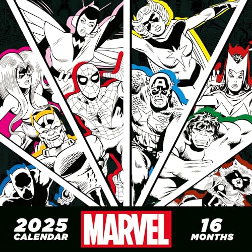 Pyramid – Marvel 2025 Broschürenkalender, 30x30cm, Superhelden-Kalender für Marvel-Fans, Kalender mit actiongeladenen Szenen, nachhaltig nur mit Papierumschlag von PYRAMID