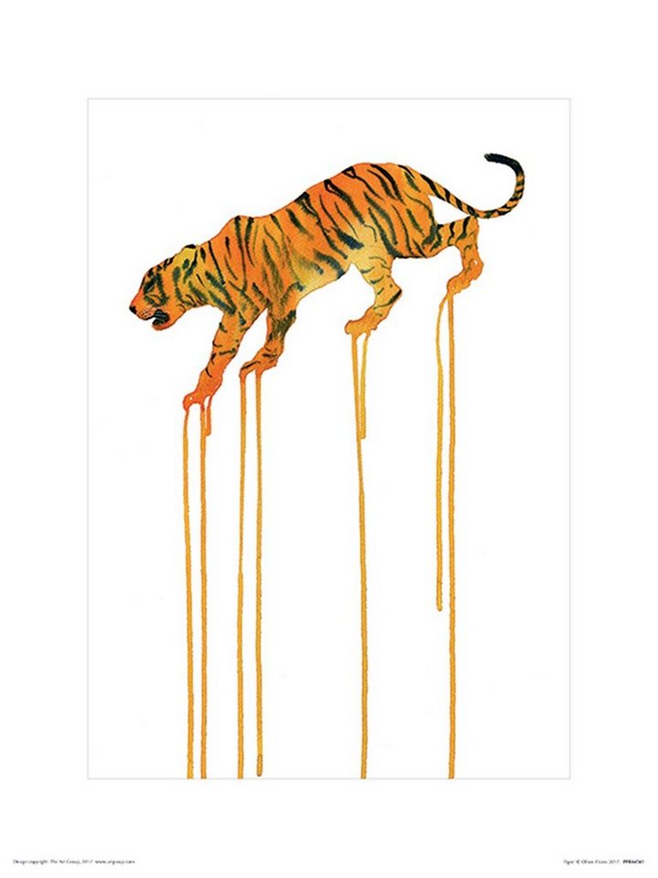 PYRAMID Poster Tiger Kunstdruck Oliver Flores 30 x 40 cm von PYRAMID