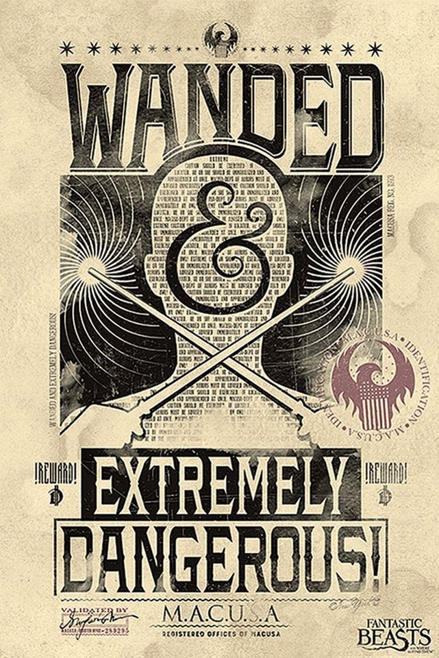 PYRAMID Poster Fantastic Beasts Poster Wanded & Extremely Dangerous 61 x von PYRAMID