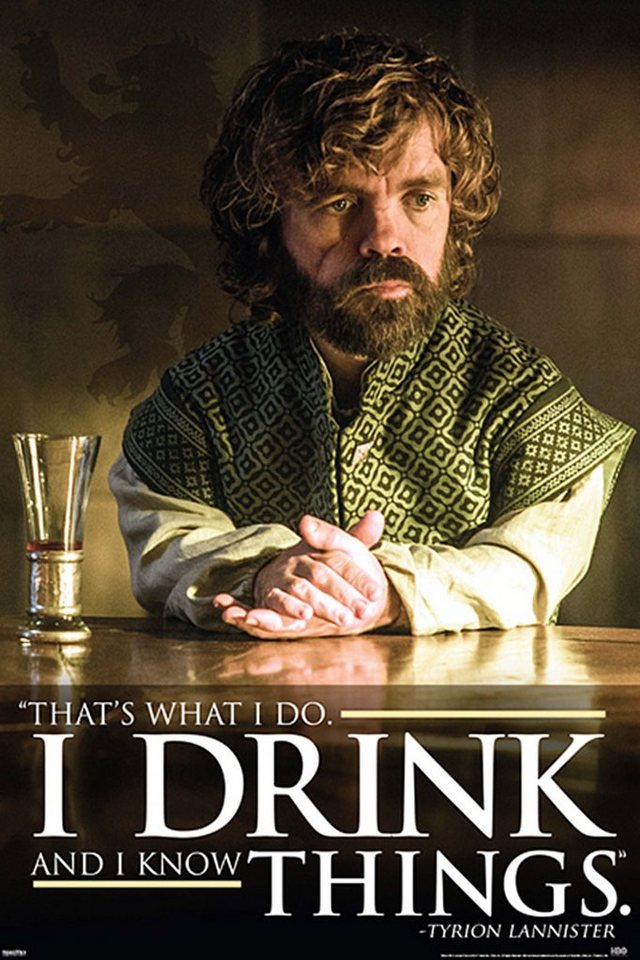 PYRAMID Poster Game of Thrones Poster Tyrion Lannister Drink Quote 61 x von PYRAMID
