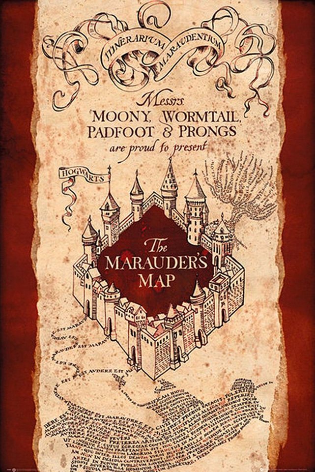PYRAMID Poster Harry Potter Poster Marauders Map 61 x 91,5 cm von PYRAMID