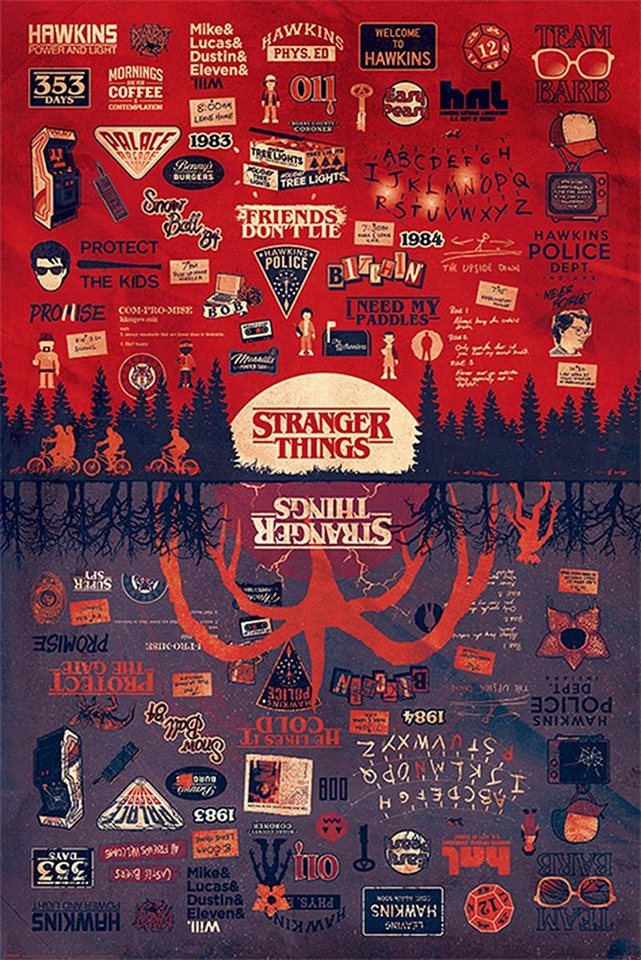 PYRAMID Poster Stranger Things Poster The Upside Down 61 x 91,5 cm von PYRAMID