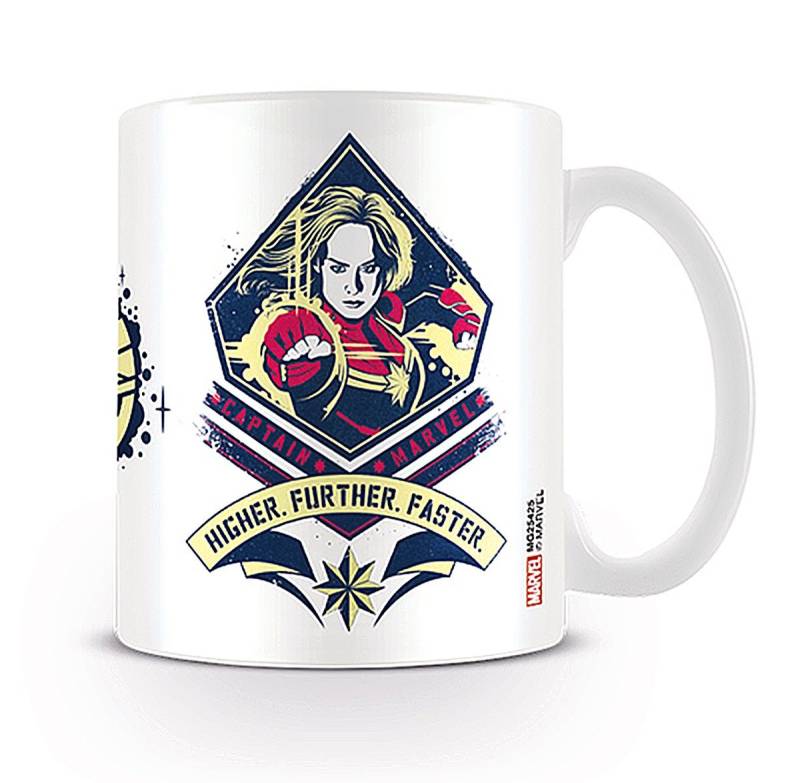 PYRAMID Tasse Captain Marvel Tasse Higher Further Faster, 100% Keramik von PYRAMID