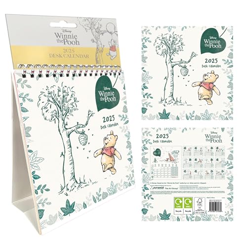 Pyramid – Winnie the Pooh 2025 Tischkalender, 29,7x42cm, Kinderbuch-Klassiker-Kalender für Fans, Monatsübersicht für Familien, mit Winnie Pooh Motiven von PYRAMID
