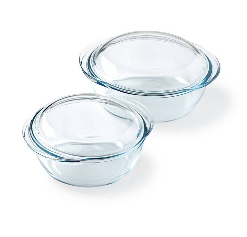 PYREX Kasserolle Pyrex 4 in 1 Kasserolle rund 1,3 l Set, (4 in 1 Kasserollen, Set), Ofenfest, 4-in-1-Funktion, BPA-frei von PYREX