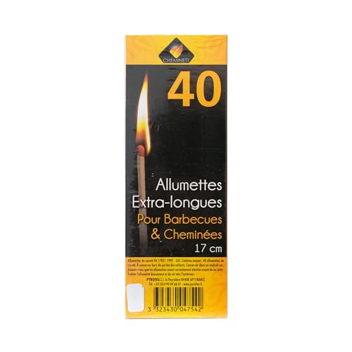 Pyro Feu Extra lange Phosphore, 17 cm, Box mit 40 Stück, extra lang, Holz, 17 cm von Pyro Feu