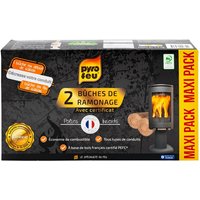 Satz von 2 Reinigungsbrennholz Pyrofeu für Einsätze mit Zertifikat von PYROFEU