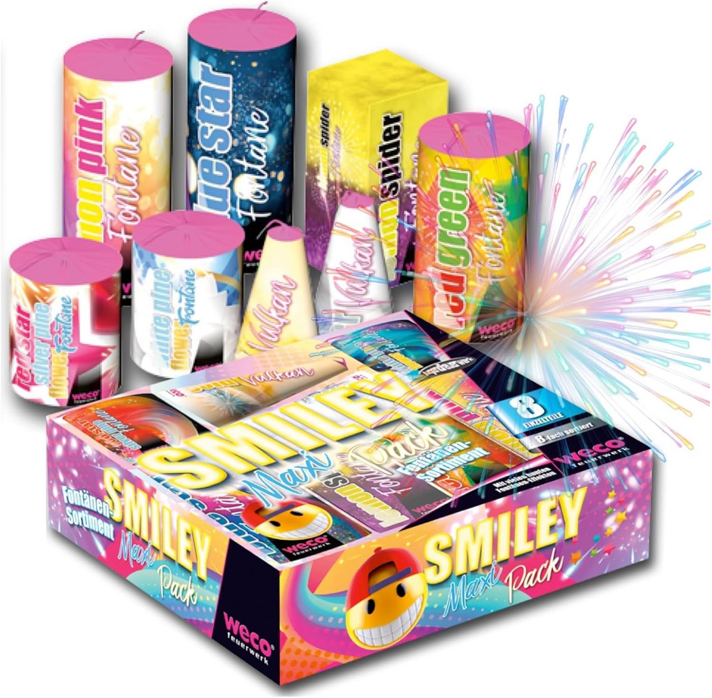 PYROHELD Geburtstagskerze Smiley XXL Set – Silvester - Feuerwerk - Jugendfeuerwerk (Set, 1-tlg) von PYROHELD