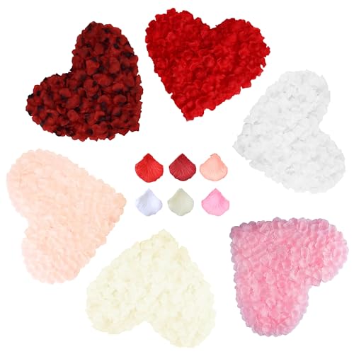 PYSEOSISE Künstliche Rosenblätter, 3000 Stück Künstliche Blätter für Rosen, 6 Farbe Rosen Blütenblätter Deko Rosenblüten für Hochzeit Valentinstag Jahrestag Beichte Heiratsantrag PYSEOSISE Künstliche Rosenblätter, 3000 Stück Künstliche Blätter für Rosen, 6 Farbe Rosen Blütenblätter Deko Rosenblüten für Hochzeit Valentinstag Jahrestag Beichte Heiratsantrag von PYSEOSISE