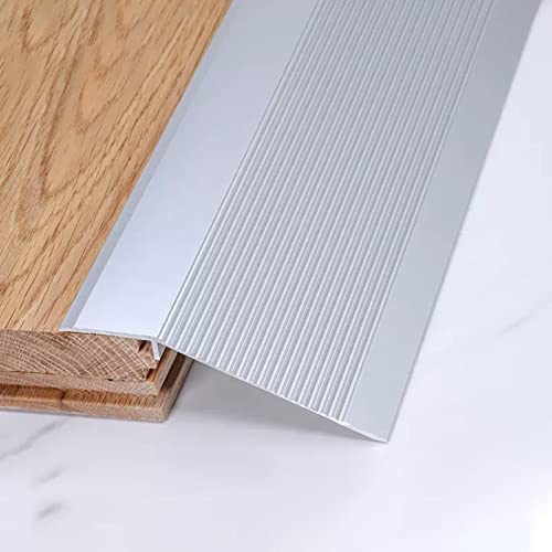 1 Stück 4-Zoll-Aluminium-Bodenübergangsleiste – langlebige Teppichleiste und Reduzierstück for unebene Böden, 14 cm Höhe(Light gray,105cm L) von PYSyansu