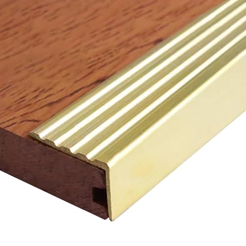 1 Stück Anti-Rutsch-Treppenkantenschutz aus Messing – Stufenkantenschutz for Holz, Fliesen und mehr | for Treppen und Schwellen(28x18mm) von PYSyansu